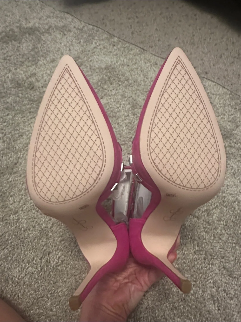 Jessica Simpson Magenta Suede  Studded Pointed-Toe Ankle-Strap Heels NWOB